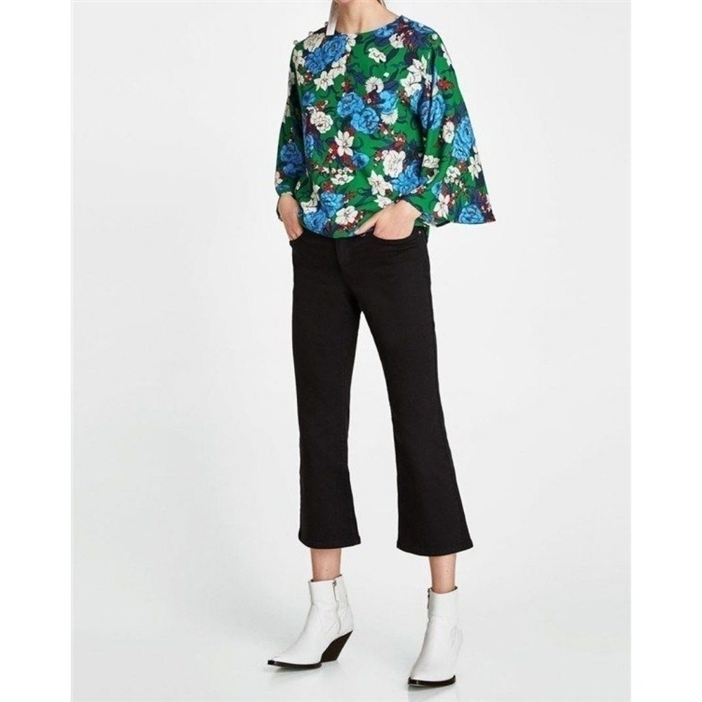 Zara Floral Kimono Sleeve Blouse XS - Picture 6 of 9